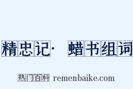 精忠记·蜡书组词是什么意思的图片